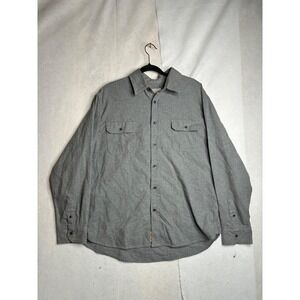 Jachs NY Mens Grey Flannel Button Down Shirt Cotton Blend Long Sleeve 974954 L